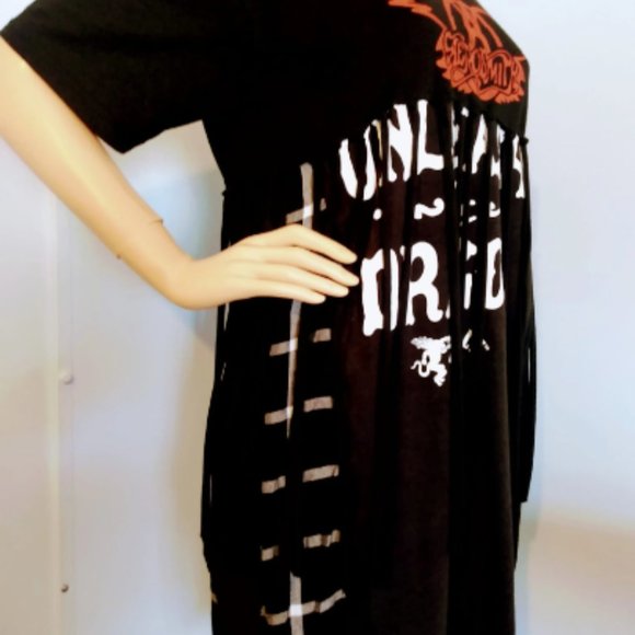 AEROSMITH Fireball Whiskey T Shirt Dress Handmade Vintage Rocker Rockabilly Band - Picture 5 of 9